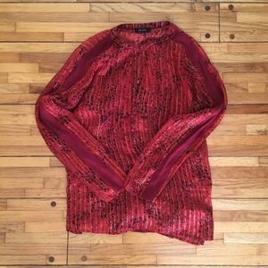 **sold**Ella Moss red silk long sleeve blouse